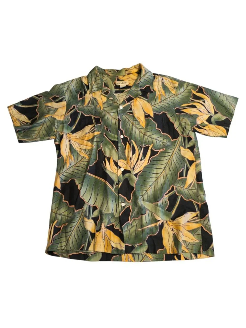 Genuine Hawaiian‎ Shirt Rayon Button Up Made In Hawaii USA Tropical Mens Medium
